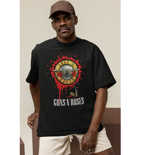 Tasarım Guns 'N Roses Rock Metal Müzik Grubu Baskılı Unisex Oversize Tişört