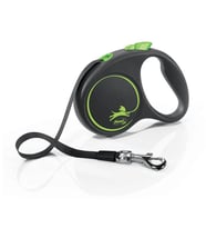 Flexi Black Design Otomatik Yeşil Şerit Köpek Köpek Gezdirme Tasması Small 5 Metre