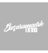 Başaramadık Abi Araba Sticker siyah 16x5 CM (Beyaz)