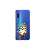 Xiaomi Mi 9 SE ile Uyumlu Splash Kirpi Tasarımlı Şeffaf Silikon Kılıf
