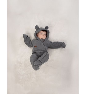 3009 Wofim Unisex Bebek Natural Welsoft Şapkalı Patikli Tulum