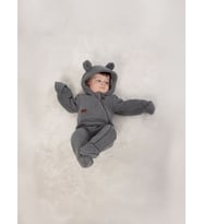 3009 Wofim Unisex Bebek Natural Welsoft Şapkalı Patikli Tulum