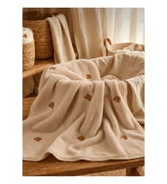 AYICIK NAKIŞLI WELSOFT 90*100 CM BEBEK BATTANİYESİ -KAHVE BEJ