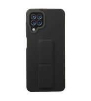 Samsung Galaxy A22 Kılıf Mega Standlı Silikon - Siyah