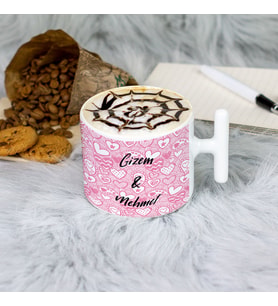 Kalp Tasarımlı Latte Fincanı