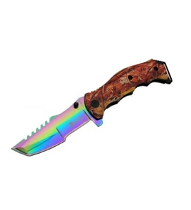 Tanto Fst 3039 A Tırtıklı Gökkuşağı Kamp 23 Cm - G10 Sap, Yarı Otomatik