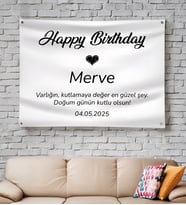 BK Gift Kişiye Özel Doğum Günü Tasarımlı Pankart Branda-3, Arkadaşa Hediye, Sevgiliye Hediye