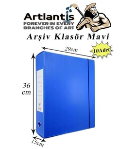 Mavi Arşiv Ve Proje Kutusu 29x36x15cm 10 Adet Arşiv Klasörü Lastikli Plastik Arşiv Klasörü Büro Okul Sınıf