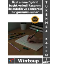 #Kalem Işıklı Figürlü LED Koleksiyonluk Hediye Ofis Okul Tasarım Anime Figür Ledli Tükenmez Kalem