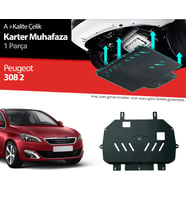 Peugeot 308 Çelik Karter Muhafaza Koruma 2013 2014 2015 2016 2017 2018 2019