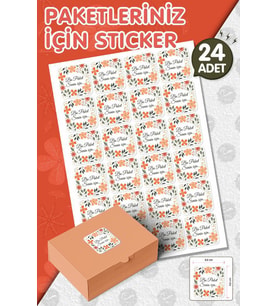 Bu Paket Senin İçin Sticker 24 Adet 4,6cm Opak Sticker Yapışkanlı Etiket-T985