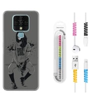Tecno Camon 16 18P Pova 3 Pova Neo Kılıf Kablo Koruma Spiral Silikon Purest Evil 1627