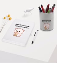 BK Gift Neyse Ki Prensesim Tasarımlı Beyaz Defter Kalem ve Kalemlik Hediye Seti - Model 1