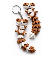 Sevimli Esnek Köpek Anahtarlık – Hareketli Fidget Tasarım 2'li