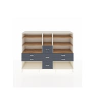 Hyperion Dolap 8 Raflı 7 Çekmeceli  220x44x163 Aytaşı-Çam/Antrasit