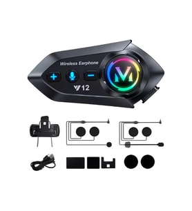 Y12  Motor Kask Kulaklık Rgb Modlu Radyolu Motosiklet Kulaklık 5.3 Bluetooth Intercom