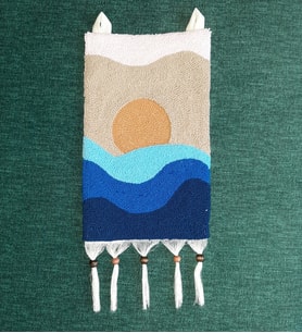 Mi-Knitting, Minyatür Duvar Halısı, Duvar Dekorasyonu, El işi, Punch Nakışı