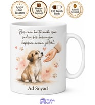 Barınaktan Köpek Sahiplenen İnsana Sevgi Kupası Hediye Bardak