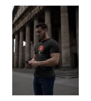 Unisex Bisiklet Yaka Baskılı Oversize T-Shirt - Siyah