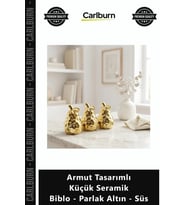 Özel Üretim Lüks Dekoratif Gold Modern Ofis Armut Tasarımlı Küçük Seramik Biblo Parlak Altın Süs