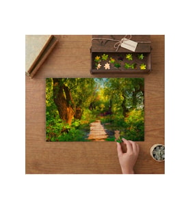Ormandaki Ahşap Yol - Doğa Manzarası Tasarımı 240 parça Ahşap Puzzle Ahşap Kutuda MP05244