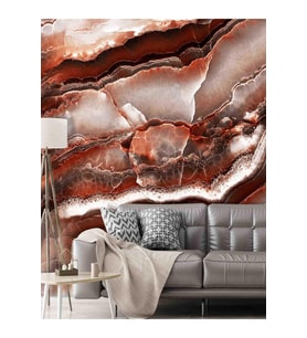 Dreamwall 3 D Lüks Çatlak Mermer Desenli Silinebilir Tekstil Duvar Kağıdı (Çok Renkli)