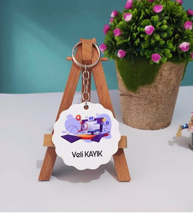 Bilgisayar Mühendisi Tasarımlı Kişiye Özel Bilgisayar Mühendisi Ahşap Anahtarlık