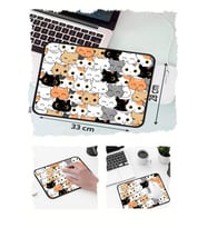 Ponçik Kediler Tasarımlı 33x28 Cm Mousepad Kaymaz Taban Rahat Konforlu Mouse Pad