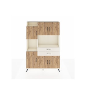 Arges Dolap 8 Raflı 2 Çekmeceli 6 Kapaklı 132x30x195 Aytaşı-Çam/Aytaşı