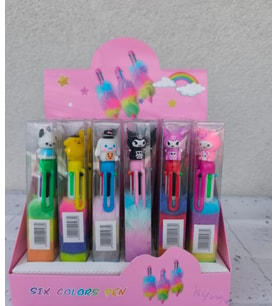 SANRİO PELUŞ 6 RENKLİ TÜKENMEZ KALEM 1 ADET KUROMİ MYMELODY CİNNAMOROL