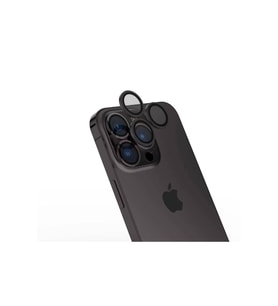 Apple iPhone 15 Pro Uyumlu Zore Safir CL-15 Parmak İzi Bırakmayan Anti-Reflective Kamera Lens Koruyucu (Siyah)
