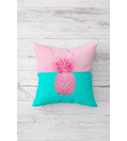 Çift Tarafı Baskılı Gizli Fermuarlı Yıkanabilir Leke Tutmaz Dekoratif Kırlent Kılıfı Yastık Kılıfı (Mavi-Pembe)