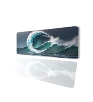 SonicTouch Dalgaların İhtişamı Ay Yıldızlı Kaymaz Gaming Oyuncu Dikişsiz Klavye Mouse Pad 32x70Cm