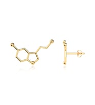 Serotonin Mutluluk Hormonu Altın Kaplama Gümüş Küpe