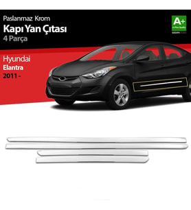 Hyundai Elantra Uyumlu Krom Kapı Yan Çıtası 2011 Üzeri