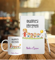 Okul Öncesi Öğretmenlerine Özel Defter Kalem Kupa Hediye Seti