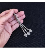 3 Dallı Orjinal Gümüş Kaplama Pirinç Püskül  Yıldız Model