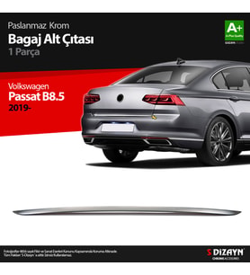 VW Passat B8.5 Krom Bagaj Alt Çıtası 2019-2023