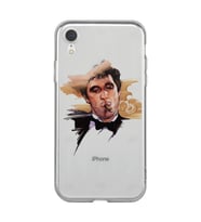 Iphone XR Uyumlu Tony Montana Scarface Desenli Şeffaf Telefon Kılıfı