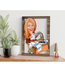 BK Gift Kişiye Özel Kadın Patron Karikatürlü 3D Ahşap Tablo, Sevgiliye Hediye, Arkadaşa Hediye, Yıl Dönümü Hediyesi, Doğum Günü Hediyesi-6
