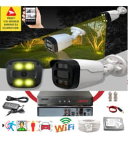 2 li  Yapay Zeka Destekli Araç,Yüz,İnsan ve Hareket Algılayan 5 Mp Lens 1080P Gece Renkli Gösteren Güvenlik Kamerası Seti_504W