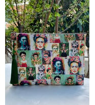 Renkli Yüzler Clutch Çanta