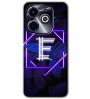 İnfinix Hot 40i Kılıf HD Desen Baskılı Kılıf - Dark Neon Yaprak E Harfi