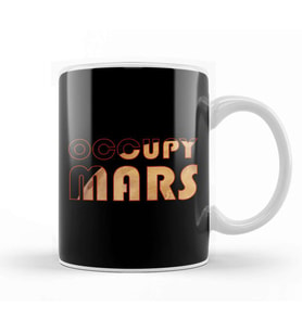 Mars Occupy Mars Text With Planet Kupa Bardak Porselen