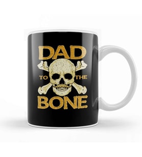 Funny Dad To The Bone Pun Father's Bad To The Bone Kupa Bardak Porselen