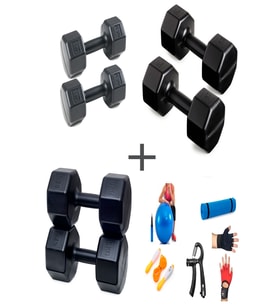 PS SPOR 3 ÇİFT DAMBIL SET 2 KG + 4 KG + 6 KG + 5 ÇEŞİT EGZERSİZ SETİ