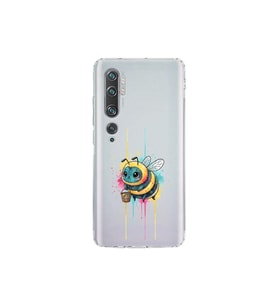 Xiaomi Mi Note 10 Pro ile uyumlu Splash arı tasarımlı şeffaf silikon kılıf
