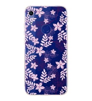 Huawei Honor 8a  Kamera korumalı Kapak Floral Pudra Tasarımlı  Şeffaf Kılıf
