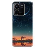 Vivo Y35 Kılıf Silikon Desen Özel Seri Ay ve Kız 1720