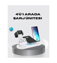 4’lü Kablosuz Şarj Standı iPhone Watch ve AirPods Çoklu Şarjlı